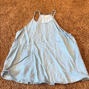 Paper Crane Light Blue Denim Tank Top